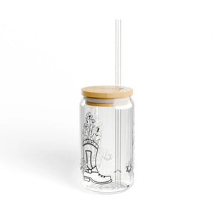 Wildflower Sipper Glass - Tritan Straw 16 Oz - Dipaliz - Tumblers