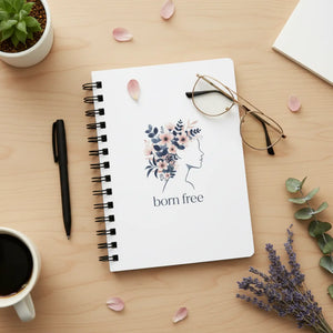 Born Free Floral Spiral Journal - Feminine Notebook for Women Inspirational Writing - Journals