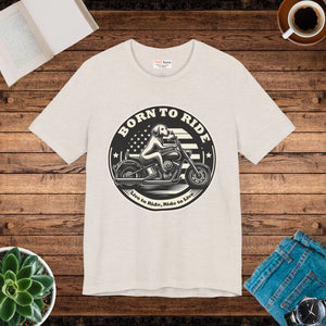 Born to Ride Unisex Jersey Tee - Airlume Cotton - Dipaliz - T-shirts - Xs