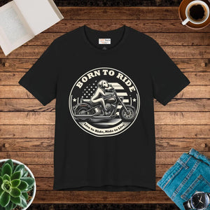 Born to Ride Unisex Jersey Tee - Airlume Cotton - Dipaliz - T-shirts - Xs