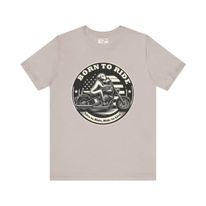 Born to Ride Unisex Jersey Tee - Airlume Cotton - Dipaliz - T-shirts - Xs