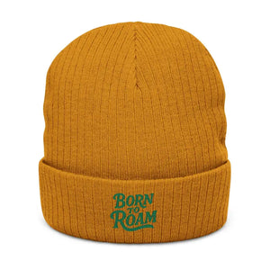 Hats - Rock Embroidered Ribbed Knit Beanie - Attitude Style - Dipaliz one Size / Mustard