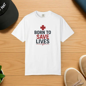 Unisex Essential Tee Garment-dyed Cotton Save Lives - Dipaliz - White / s - T-shirts