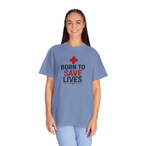 Unisex Essential Tee Garment-dyed Cotton Save Lives - Dipaliz - T-shirts