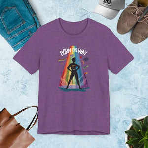 Unisex Jersey Tee Flaunt your Standout Style Born - Dipaliz - Heather Team Purple / s - T-shirts