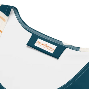 Teal Dress with Large Showy Flowers - Showstopping Style - Dipaliz - Dresses