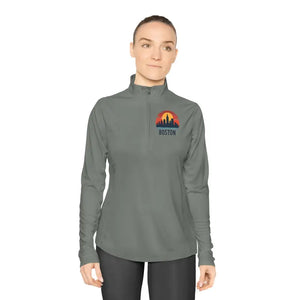 Boston Ladies Quarter Zip Pullover Breathable Fabric Cozy - Dipaliz - Sweatshirts
