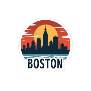 Vibrant Boston Skyline Outdoor Sticker Water-resistant Vinyl - Dipaliz - Decorative Stickers