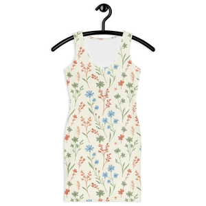 Red Floral Bodycon – Recycled Midi Dress - Dipaliz - Dresses - s