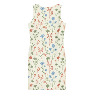 Red Floral Bodycon – Recycled Midi Dress - Dipaliz - Dresses - s
