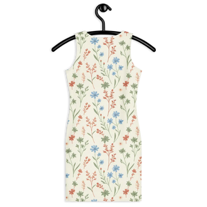 Red Floral Bodycon – Recycled Midi Dress - Dipaliz - Dresses - s
