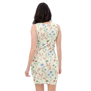 Red Floral Bodycon – Recycled Midi Dress - Dipaliz - Dresses - s