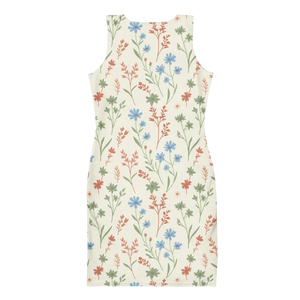 Red Floral Bodycon – Recycled Midi Dress - Dipaliz - Dresses - s