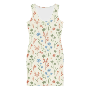 Red Floral Bodycon – Recycled Midi Dress - Dipaliz - Dresses - s