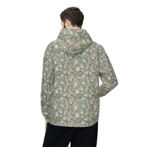 Outerwear - Botanical Camo Windbreaker - Green Leaf Print Jacket - Dipaliz