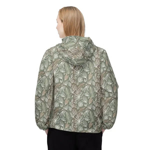 Outerwear - Botanical Camo Windbreaker - Green Leaf Print Jacket - Dipaliz