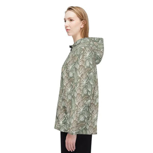 Outerwear - Botanical Camo Windbreaker - Green Leaf Print Jacket - Dipaliz