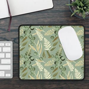 Botanical Fern Gaming Mouse Pad - Green Leaf Home Office Desk Mat - Dipaliz - Rectangle / 9’’ × 7’’ - Computer