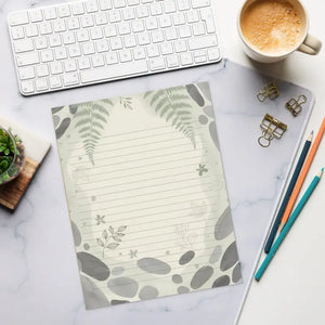 Notepads - Botanical Ferns Ruled Writing Pad - Premium Notes - Dipaliz