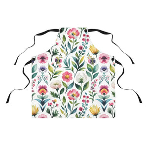 Botanical Floral Apron with Black Detachable Twill Straps - Dipaliz - one Size - Aprons