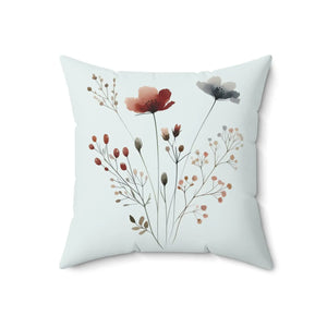 Botanical Floral Square Pillow – Cozy Cotton - Dipaliz - Throw Pillows