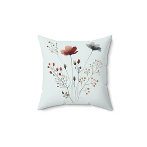 Botanical Floral Square Pillow – Cozy Cotton - Dipaliz - Throw Pillows