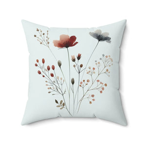 Botanical Floral Square Pillow – Cozy Cotton - Dipaliz - Throw Pillows