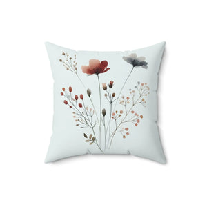 Botanical Floral Square Pillow – Cozy Cotton - Dipaliz - Throw Pillows