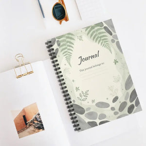 Paper Products - Journal Spiral Notebook - Botanical Fern Design - Dipaliz one Size