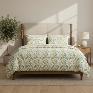 Botanical Leaf Cotton Duvet Cover Set - Dipaliz - Bedding Sets