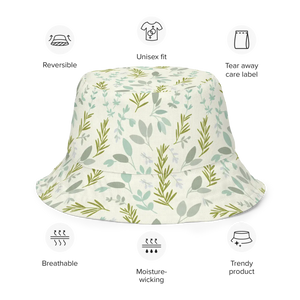 Botanical Floral Reversible Bucket Hat Breathable - Dipaliz - Hats
