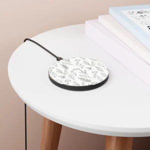 Accessories - Botanical Leaf Wireless Charger - Minimal Floral Qi Pad - Dipaliz Round / one Size