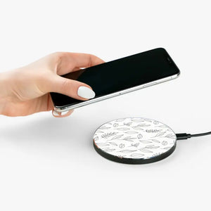 Accessories - Botanical Leaf Wireless Charger - Minimal Floral Qi Pad - Dipaliz Round / one Size