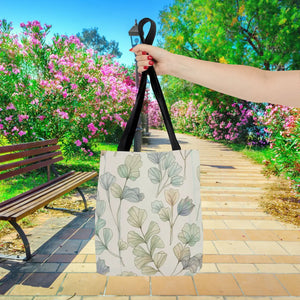 Pastel Botanical Tote Bag - Black Cotton Handles - Dipaliz - Bags