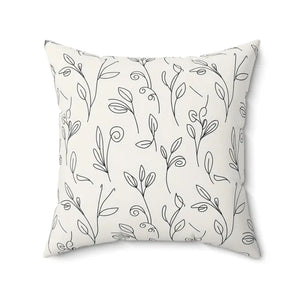 Home Decor - Botanical Cream Pillow - Recycled Polyester Square - Dipaliz 20’’ ×
