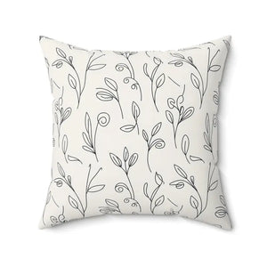 Home Decor - Botanical Cream Pillow - Recycled Polyester Square - Dipaliz