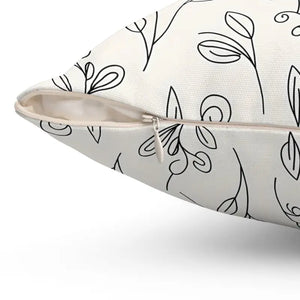 Home Decor - Botanical Cream Pillow - Recycled Polyester Square - Dipaliz