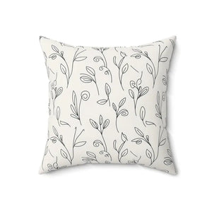 Home Decor - Botanical Cream Pillow - Recycled Polyester Square - Dipaliz