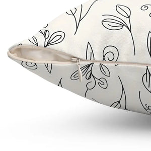 Home Decor - Botanical Cream Pillow - Recycled Polyester Square - Dipaliz