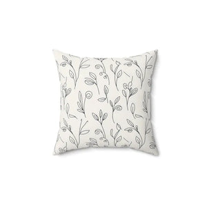Home Decor - Botanical Cream Pillow - Recycled Polyester Square - Dipaliz