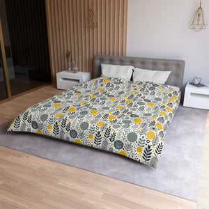 Botanical Microfiber Duvet – Floral Yellow - Dipaliz - Covers