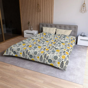 Botanical Microfiber Duvet – Floral Yellow - Dipaliz - Covers