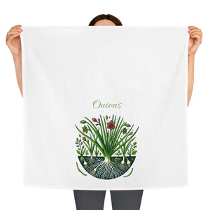 Vibrant Onions Tea Towel - Botanical Kitchen Decor - Dipaliz - Towels