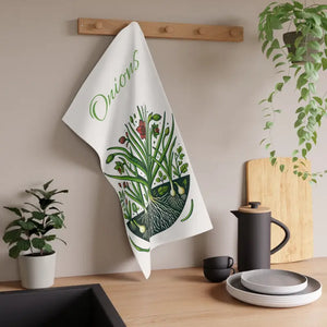 Chic Botanical Onions Tea Towels - Vibrant Kitchen Art - Dipaliz - Cotton Twill / 18’’ × 30’’