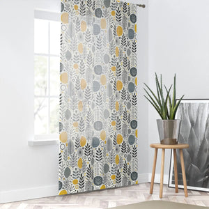 Modern Floral Yellow Botanical Pattern Curtains - Dipaliz