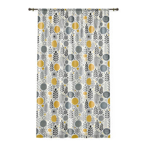 Modern Floral Yellow Botanical Pattern Curtains - Dipaliz