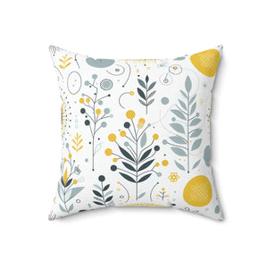 Botanical Print Square Pillow Soft Spun Polyester Dipaliz - Throw Pillows