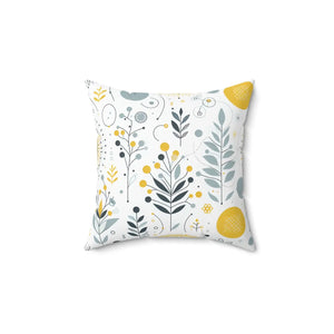 Botanical Print Square Pillow Soft Spun Polyester Dipaliz - Throw Pillows