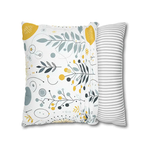Botanical Square Pillowcase – Cotton Decor - Dipaliz - Chair & Sofa Cushion Covers