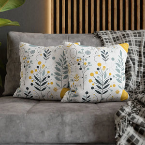 Botanical Square Pillowcase – Cotton Decor - Dipaliz - Chair & Sofa Cushion Covers